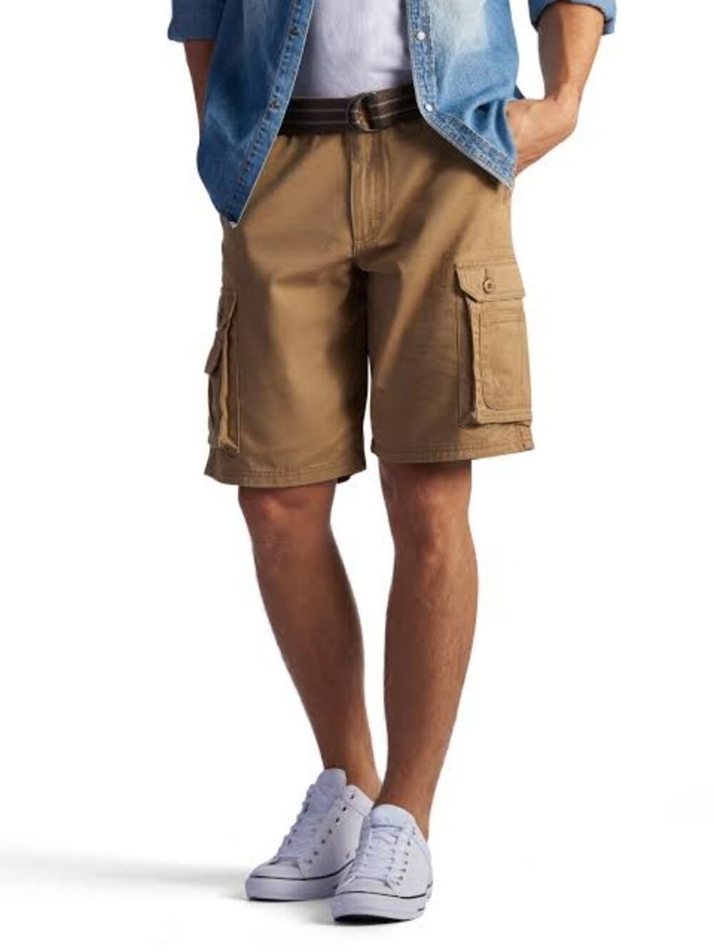 Lee Dungarees NWT Tan Belted Wyoming Cargo Shorts Big & Tall Men's 50